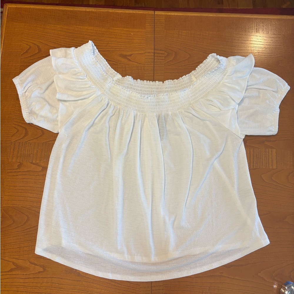 INC International Concepts White Airy Blouse NWT